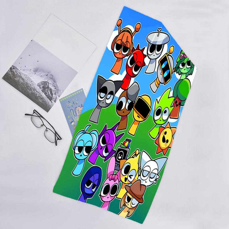 1pc SPRUNKI2 Beach Towel, Beach and Seaside Swimming Pool Equipment, Fashion Pattern, Rectangular, Travel Essentials