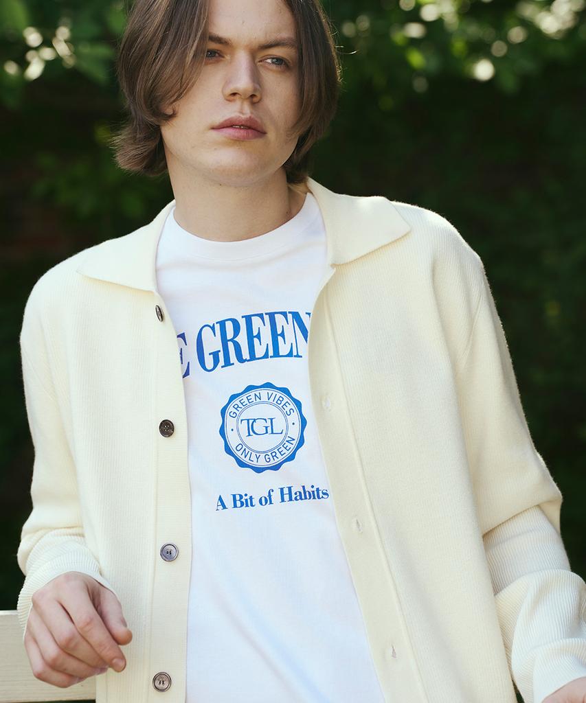The Green Lab Collared Knit Cardigan [Ivory]