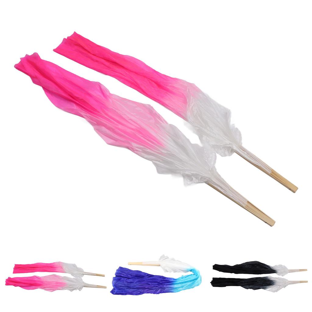 1 Pair Long Dance Fan Soft Beautiful Classical Dancing Fan for Belly Dance Performance Learning 1.5m