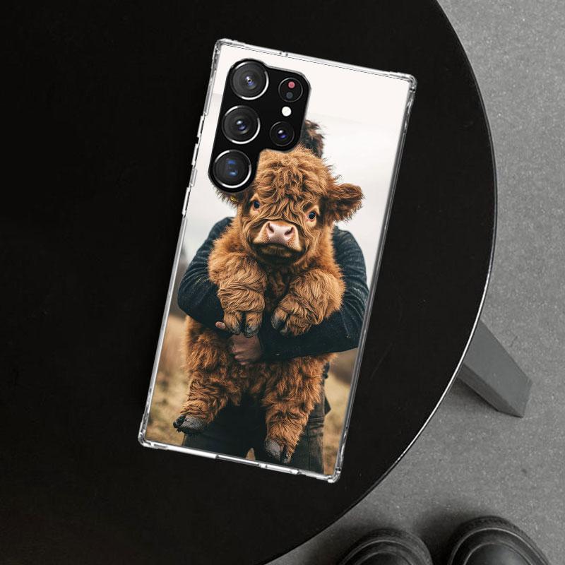 Cute Highland Cow Phone Case Cover for Samsung Galaxy S26 S25 Edge S24 S23 Ultra S22 Plus S21 FE S20 + Art Customized Fundas Gal