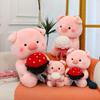 Large Plush Pig Doll - Cute Stuffed Animal Gift for Girlfriend, Valentine's Day, or Birthday - Pig Holding a Flower