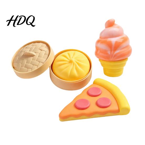 Duck Squeeze Toy 3Pcs Stress Relief Soft Stretchy Jellyfish Dog Baby Portable Ball Pizza Bun Ice Cream Waterdrop Cube Sensory Pinch Party Favors