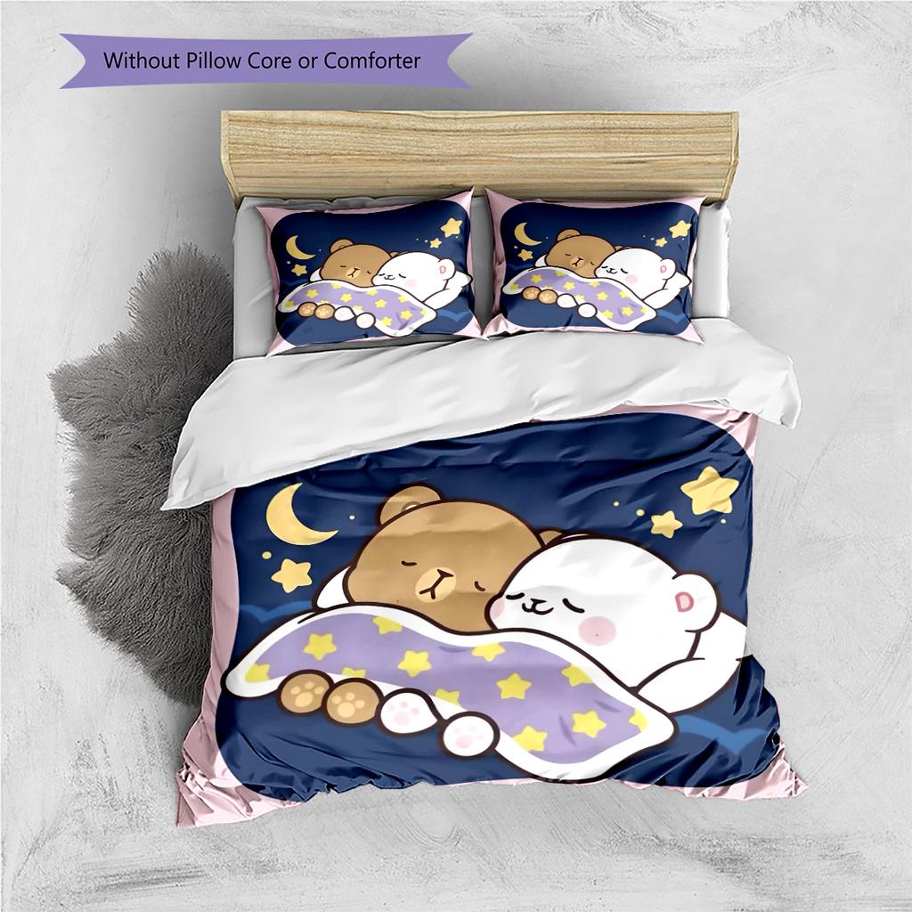 Set Copripiumino Trapuntato con Motivo Anime Federe Decorazione Casa Regalo di Compleanno (1 * copripiumino + 2 * federa, senza nucleo)