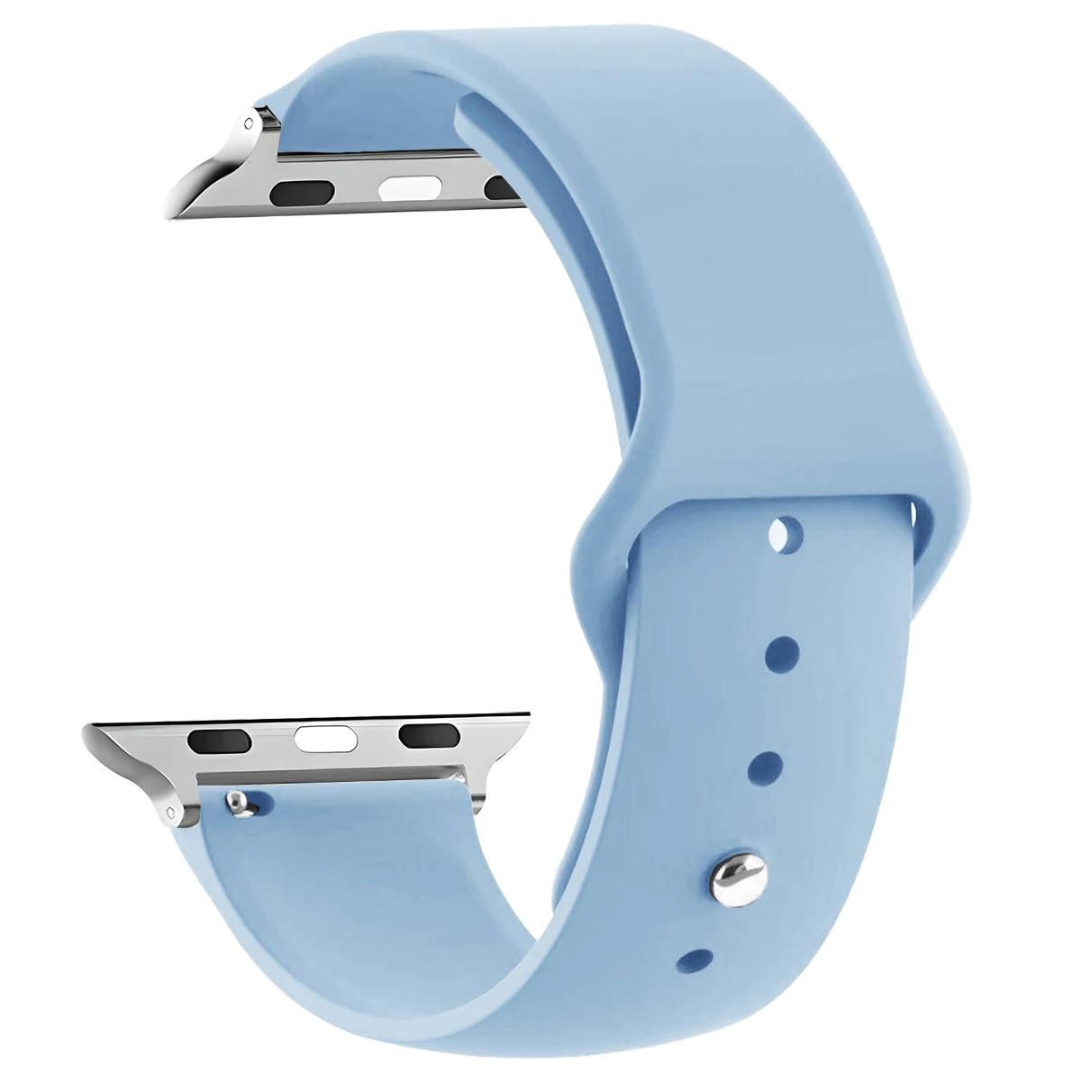 

Силіконовий ремінець для ремінця Apple Watch 44 мм 45 мм 40 мм 41 мм 42-38 мм 45 мм спортивний браслет iwatch series 8 7 6 5 4 3 SE 9 Ultra 2 49 мм 42 44 45 49 mm