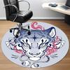 1pc Tiger Tattoo Office Round Area Rug, Indoor Mat Suitable For Office, Under Office Chairs Bedroom Living Room Home Decor, Room Deco