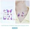 Ruikalong Waterproof Long-Lasting Glitter Butterfly Tattoo Sticker for Children's Makeup