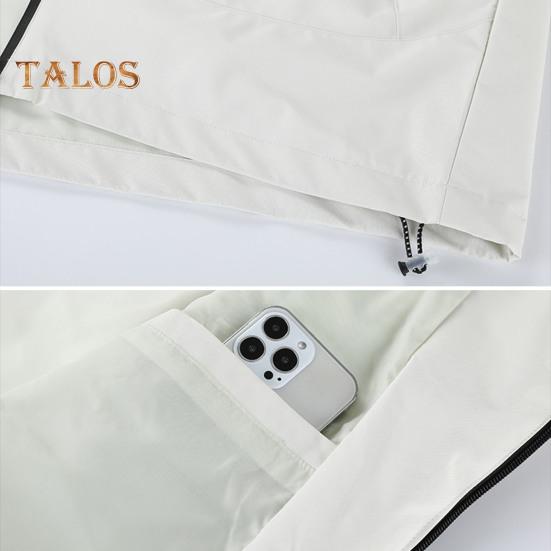 Erkek Kadın Rüzgarlık Su Geçirmez Dik Yaka Kapüşonlu Ceket Dış Giyim Ceket Yürüyüş Tırmanış Sporları için Fermuarlı Cepli