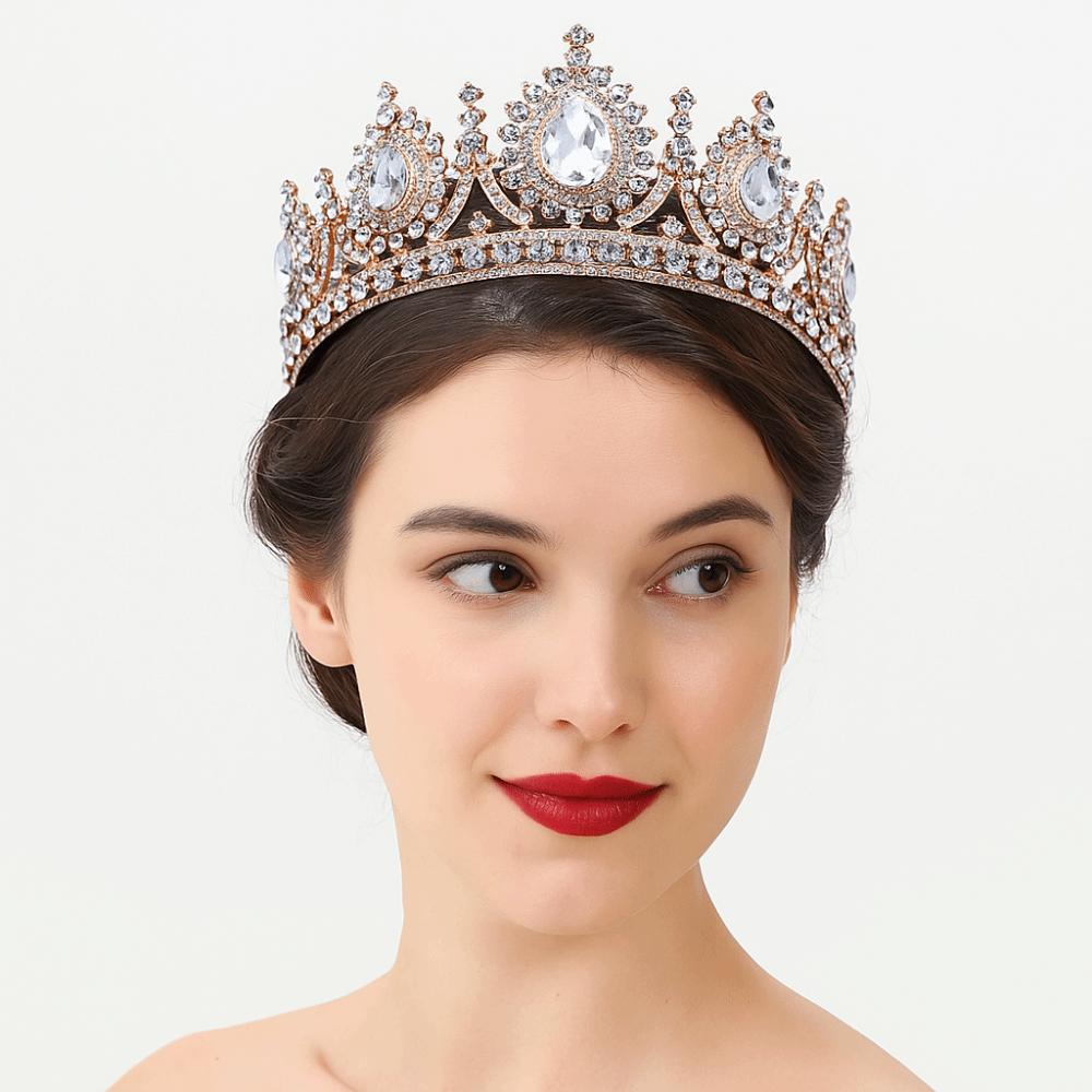 Luxury Baroque Pageant Crown Multicolor Wedding Crown Queen Princess Tiara Hair Dress Accessories