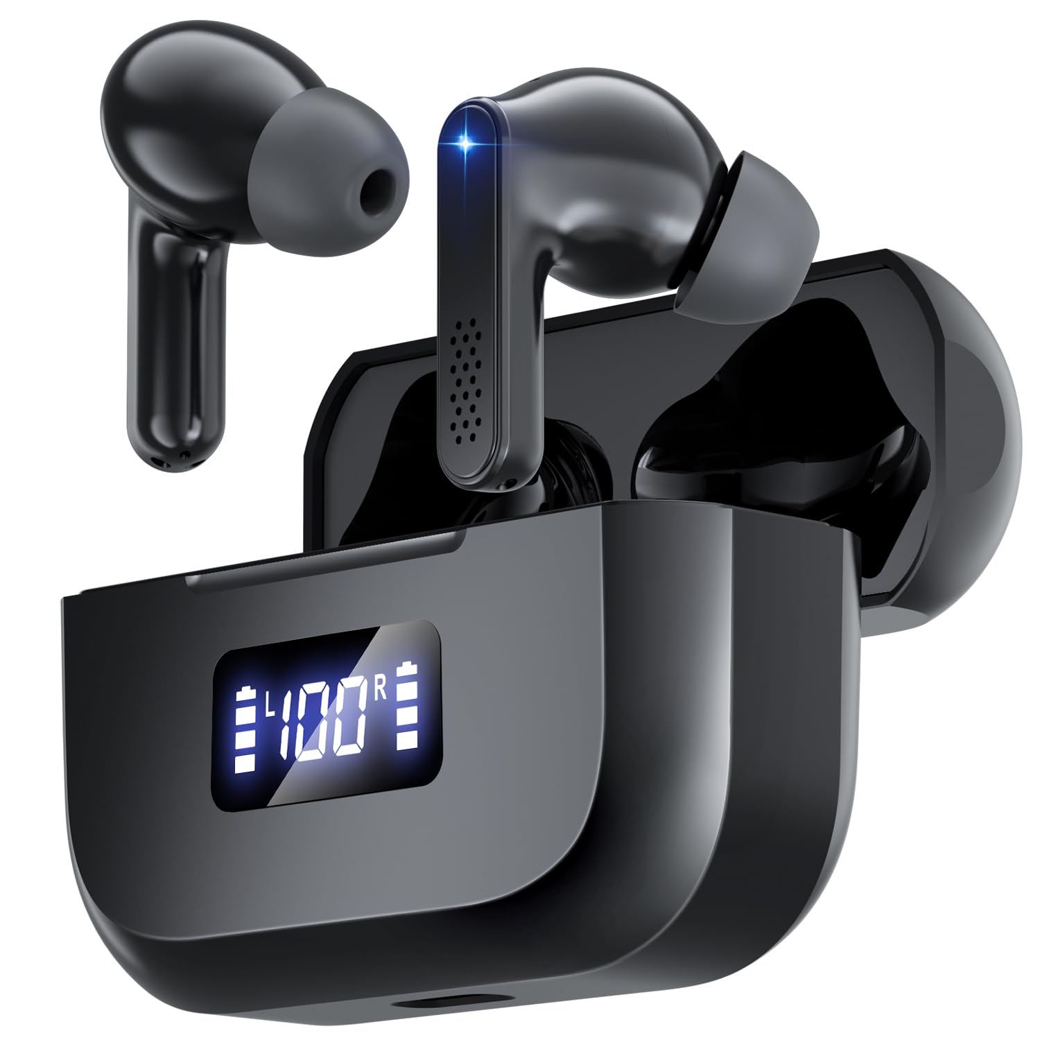 

Wireless Bluetooth Lightweight and Compatible with and iPad Earphones, Compact, iPhone, Android, чорний