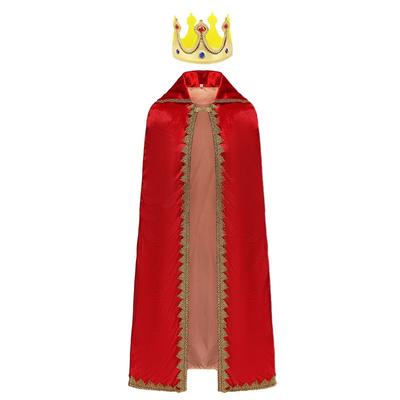 Halloween Christmas Prince Costume Carnival Children's Double King Cloak Crown Stage Costume
