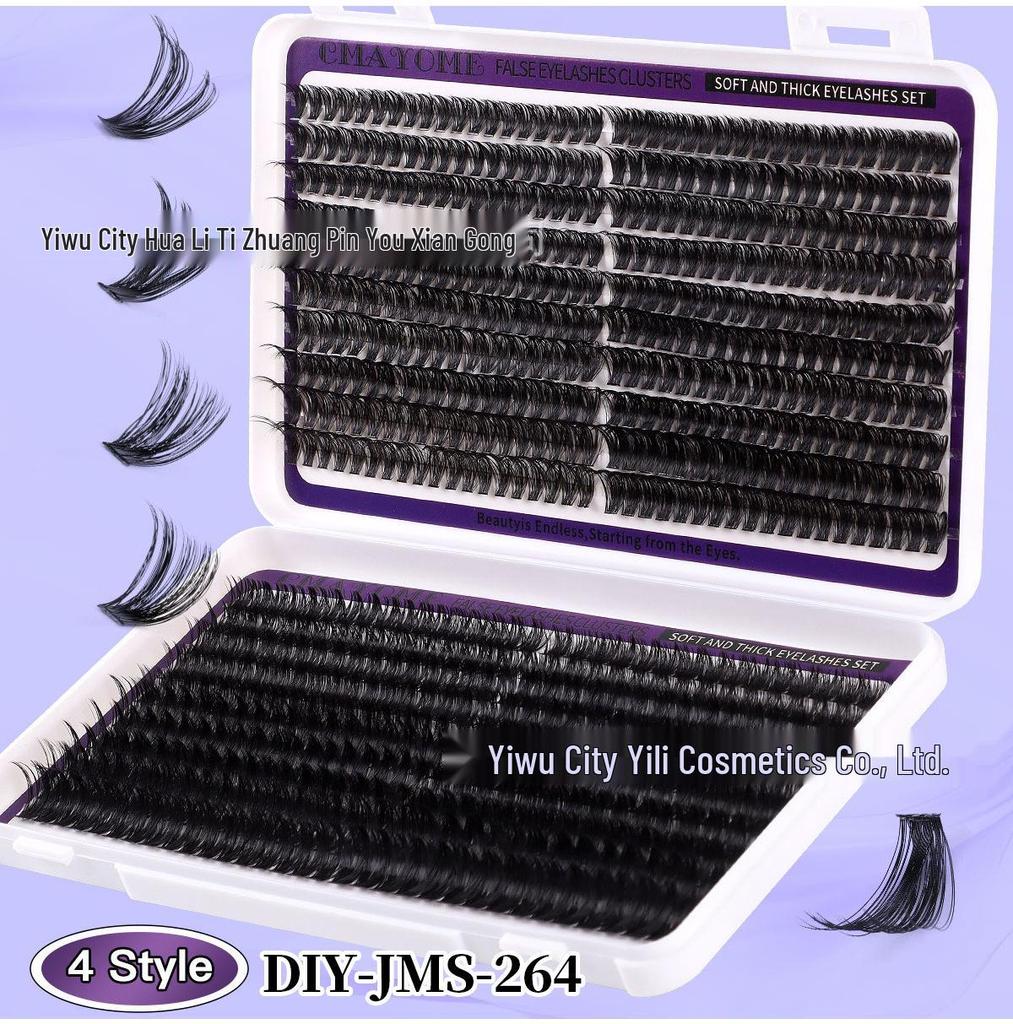 Natural 760 Cluster False Eyelashes - Curved Segmented & Self-Adhesive Individual Lashes