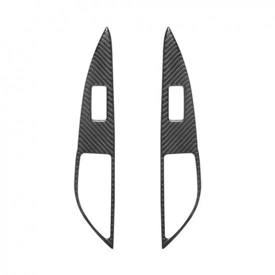 Carbon Fiber Interior Rear Door Control Cover Trim For Mitsubishi Outlander