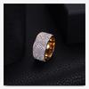 12MM Men's Titanium Steel Fashion Ring with Embedded Diamonds - Versatile Design, 8 Rows of Diamonds