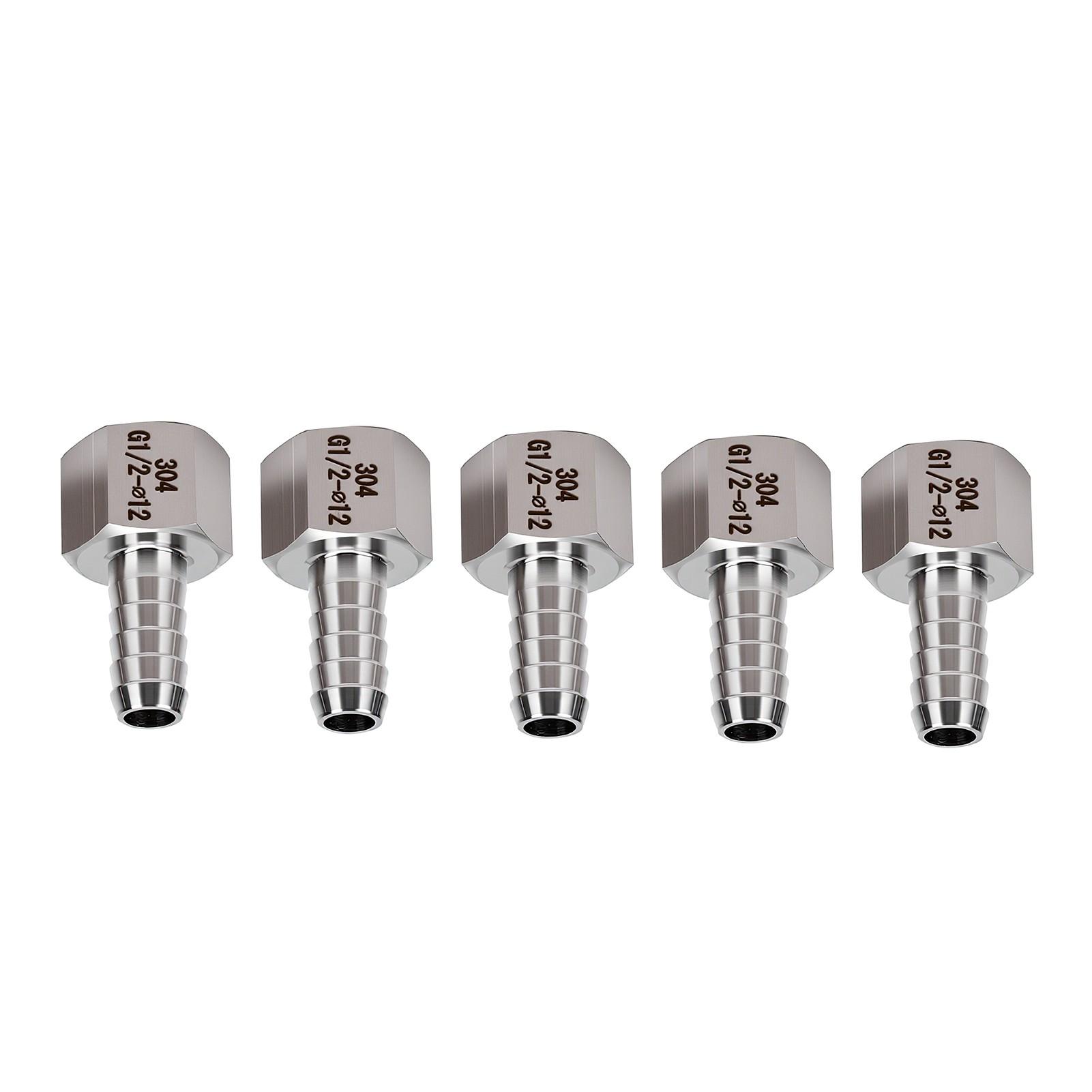 5 Pièces Raccord Barboteur de Tuyau Acier Inoxydable 304 1/4 Pouce NPT vers Barboteur de Tuyau 10mm Adaptateur pour Tuyauterie Pneumatique Eau Gaz