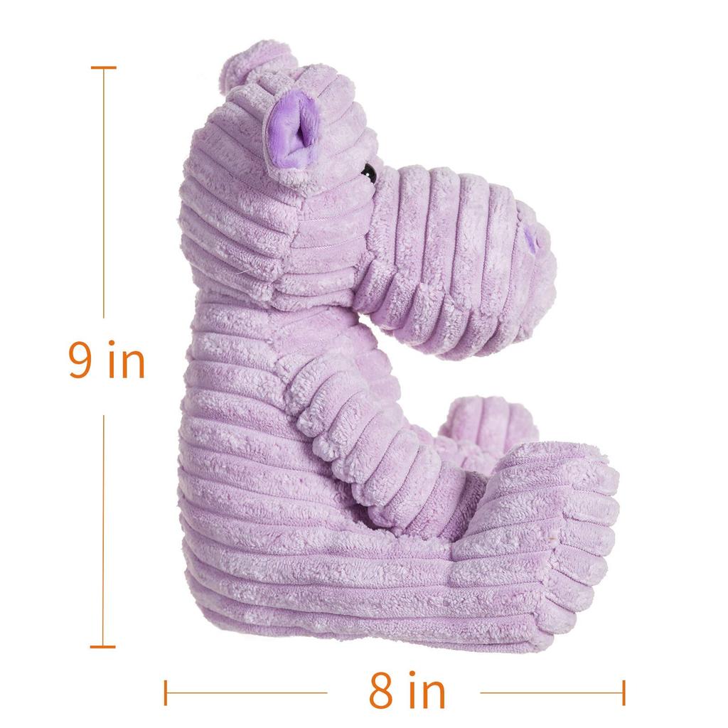 Apricot Lamb Corduroy Hippo Plush Toy for Kids, Soft and Cute, Fluffy Corduroy Hippo for Girls and Boys, 23cm
