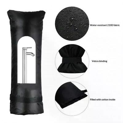 Winter Faucet Cover In Black Outdoor Water Faucet Freeze Protection; Reusable and Waterproof Garden Tap Insulation Protector