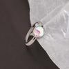 Elegant And Simple Copper Cat Ring With Rainbow Moonstone Fashionable Accessory Hand