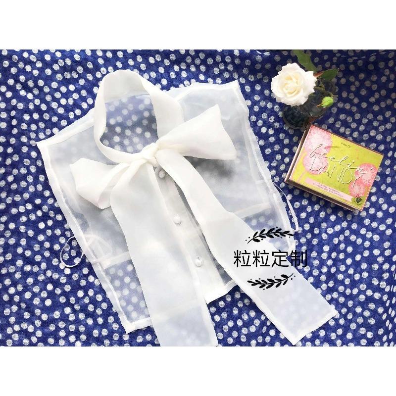 

Eugen Yarn Lace-up Bow Fake Collar Autumn New Exaggerated Big Bow Versatile OL Accessories белый