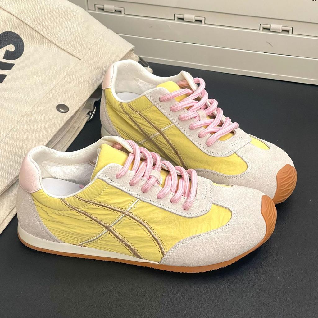 Women's New Leather Color Matching Versatile Sports Shoes Flat Bottom Light Casual Board Shoes