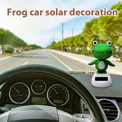 Animal Solar Bobbleheads Frog Design Solar Dancing Toy Cute Animated Shaking Head Bobblehead Car Dashboard Animal Auto Car