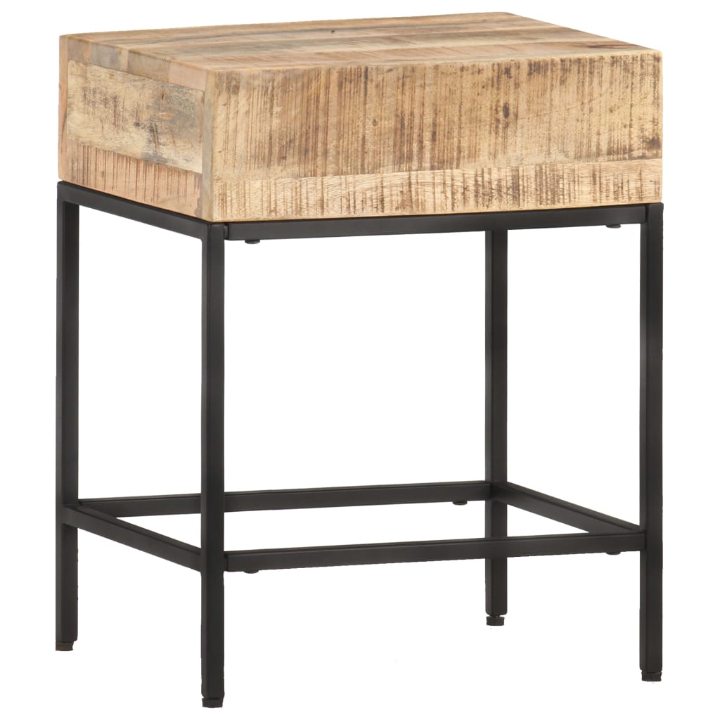Side Table 40 X 30 X 50 Cm Rough Solid Mango Wood