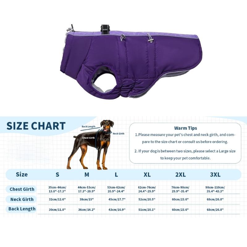 Winter Dog Coat For Large Breeds Windproof Water Resistant Design Reflective Safety Feature JacketS for Extreme Cold Day