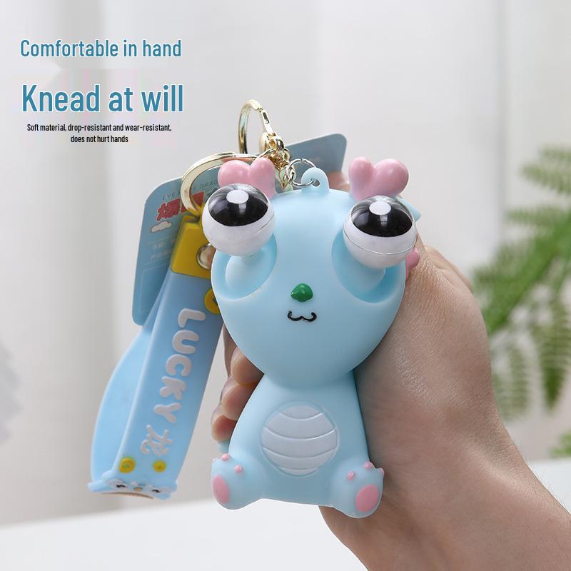 Exploding Eye Dragon Keychain: Squishy Stress Relief Toy and Pendant