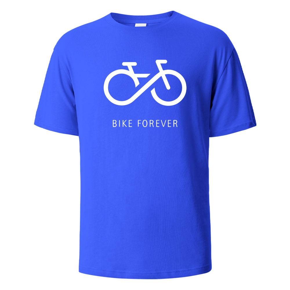 Bike Forever Funny Streetwear Basic TShirt For Men Fashion Casual 100 Cotton Clothing Crewneck Breathable Tshirt Hip Hop Tees