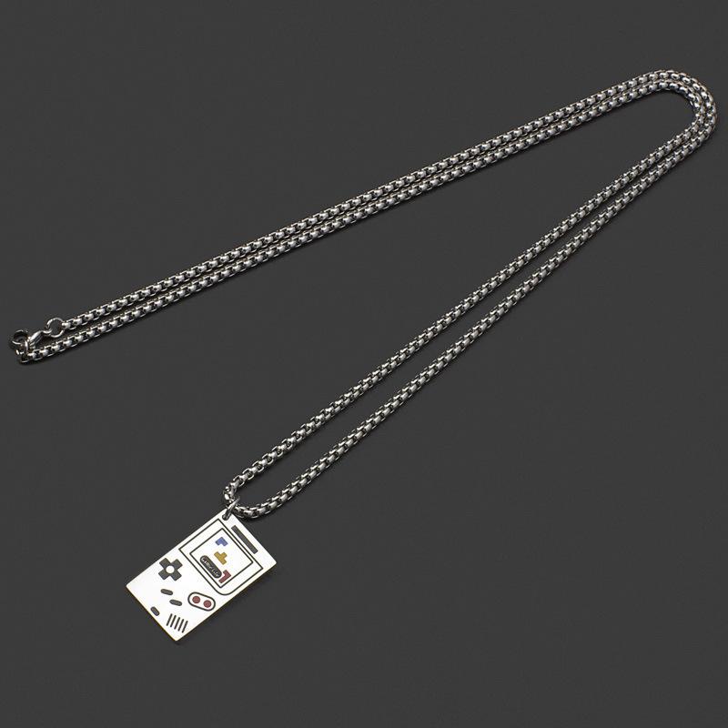 Simple Hip-Hop Game Console Necklace Men'S Trendy Brand Pendant Sweater Accessories Titanium Steel Non-Fading Necklace