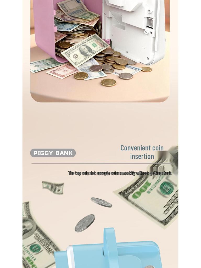 Kinder Fingerabdruck ATM Sparkasse - Intelligente Passwort Tresorbox für Jungen & Mädchen, Neujahrsgeschenk