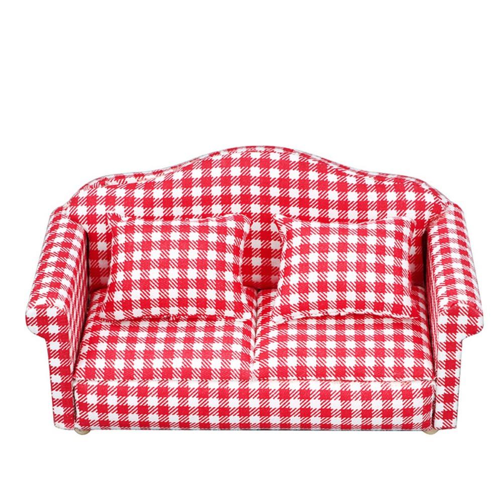 Mini 1:12 Dolls Sofa Pillows Set Cute 8*6.5*7.5Cm/13.5*6.4*7.2Cm Simulation Dollhouse Furniture Multistyles