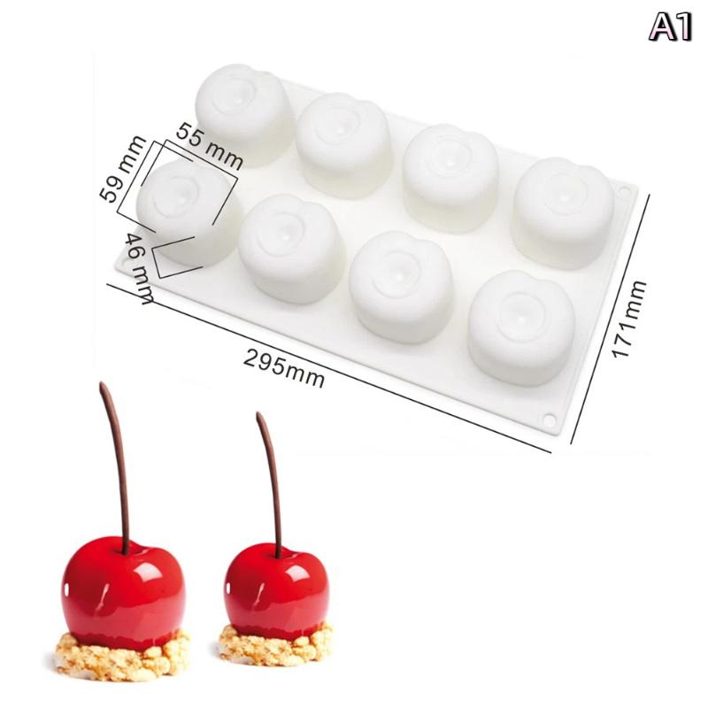 New Cherry Persimmon Pomegranate Strawberry Lemon Durian Fruit Series Cake Silicone Mold Baking Mousse Mould Cake Decoration
