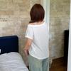 Large size women's street cool style printed T-shirt summer new women's slanted off-shoulder top 262783