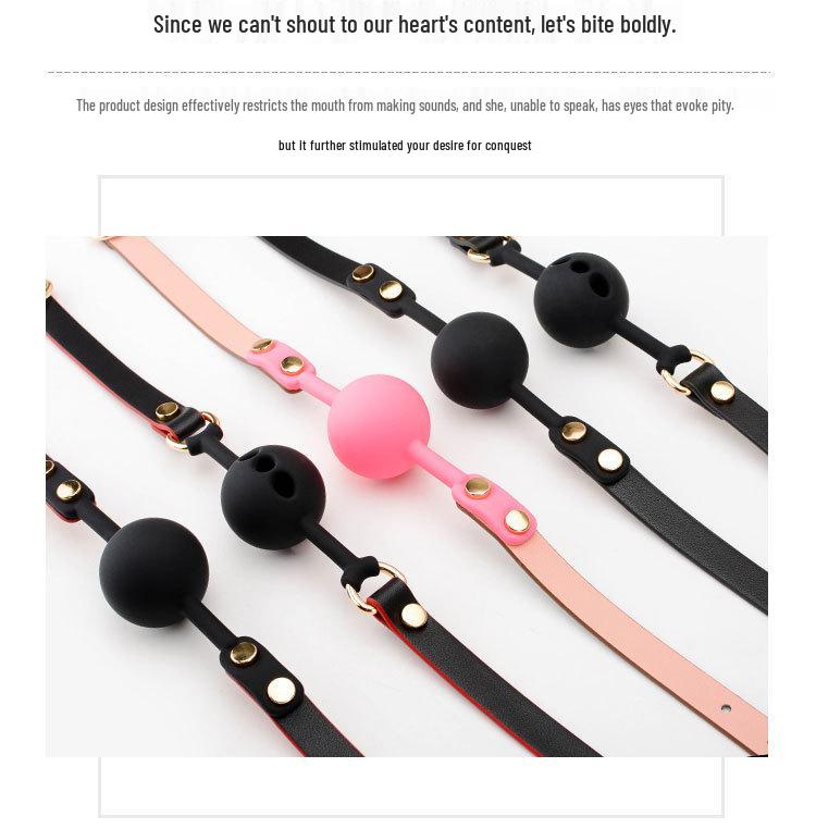 Men's Small Silicone Cowhide-Style Gag Ball with Breathable Hole for Deep Throat Comfort