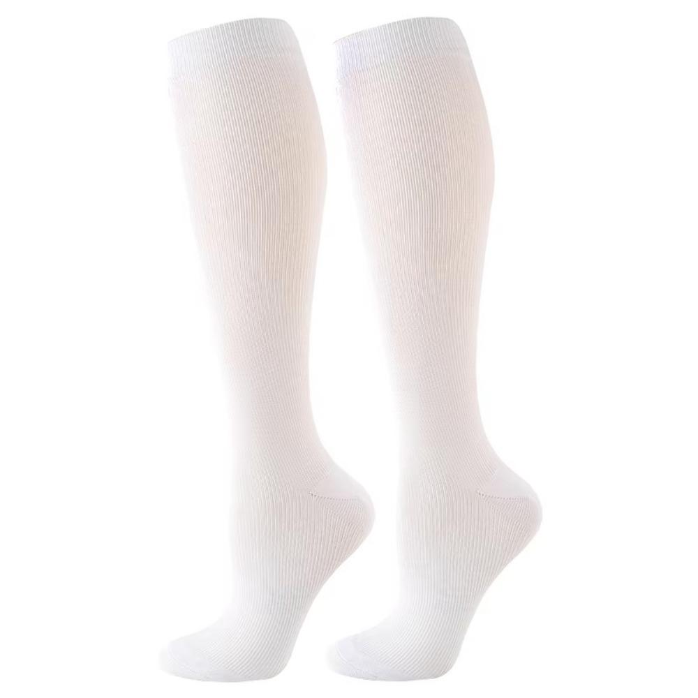 Stretchy Compression Socks Solid Color Leg Support Knee Sock Fashion Pain Relief  Women Men