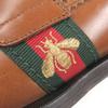 Gucci Loafers Bee Embroidered Web Line Penny Loafers Brown Leather Mens 9 450990 Used
