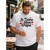 Men'S French "Je T'Aime Mon Papa" Back Print T-Shirt - I Love You Dad Gift Suitable For Dad Birthday, Anniversary From Child, Machine Washable Casual