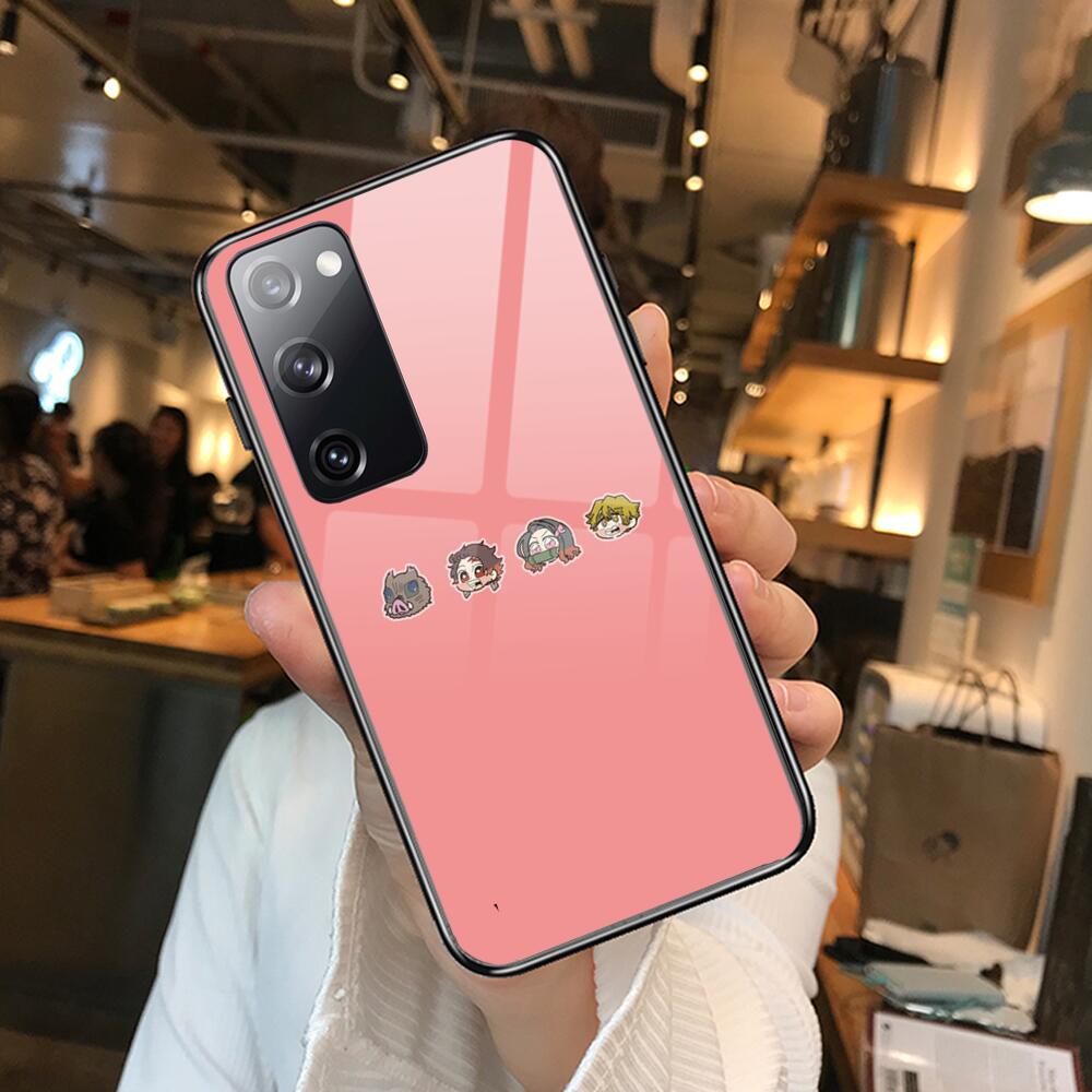 Kamado Nezuko Kimetsu No Yaiba Demon Slayer TPU Soft Tempered Glass shell Phone case For SamSung Galaxy S8 S9 S10E S20 S21 S5 S3