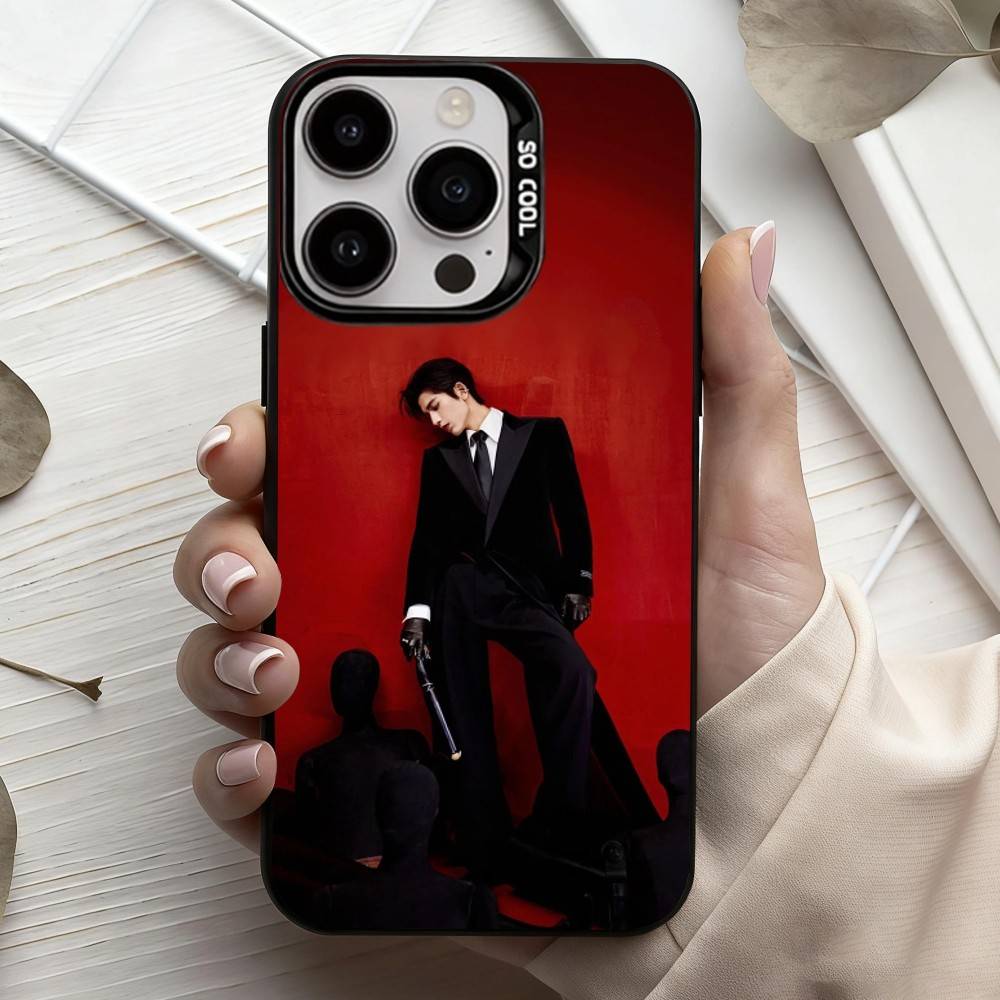 H-Handsome Krien Zhang L-Linghe Phone Case For iPhone17,16,15,14,13,12,11 Plus,Pro Max Candy Silver Plated Inside Cover iPhone15plus
