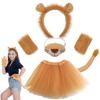 Löwenohren- und Schwanz-Stirnband-Rock-Set für Partys, Kostüme und Cosplay für Erwachsene und Kinder
