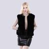 Autumn Winter Fashion Girl 100% Genuine Rex Rabbit Fur Vest Natural Warm Rex Rabbit Fur Gilet Women Real Fur Sleeveless Jacket