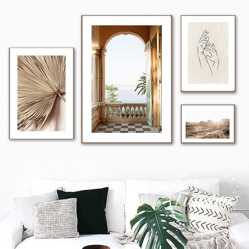 Abstraction Palm Leaf Plant Canvas Painting Botanical Nordic Wall Art Poster Print Scandinavian Decoration Picture Artwork Decor No Frame