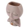 Face Planter Pot Multipurpose Resin Cute Girl Heads Succulent Flowerpot with Drainage Hole for