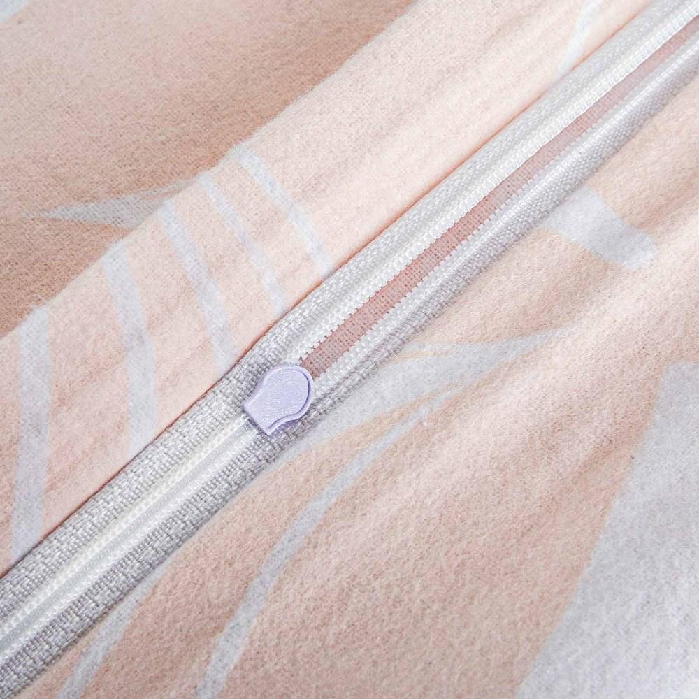 Bedding set 220x200 COTTON FLANNEL WITH FLUSH, leaves, light pink