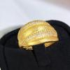 CMM Shiny 14k Gold Color Party Wedding Jewellery Gift Finger Rings Paved Cubic Zirconia Adjustable Ring
