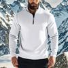 Men's Autumn Winter Casual Zipper Stand Collar Fleece Hoodie Jacket