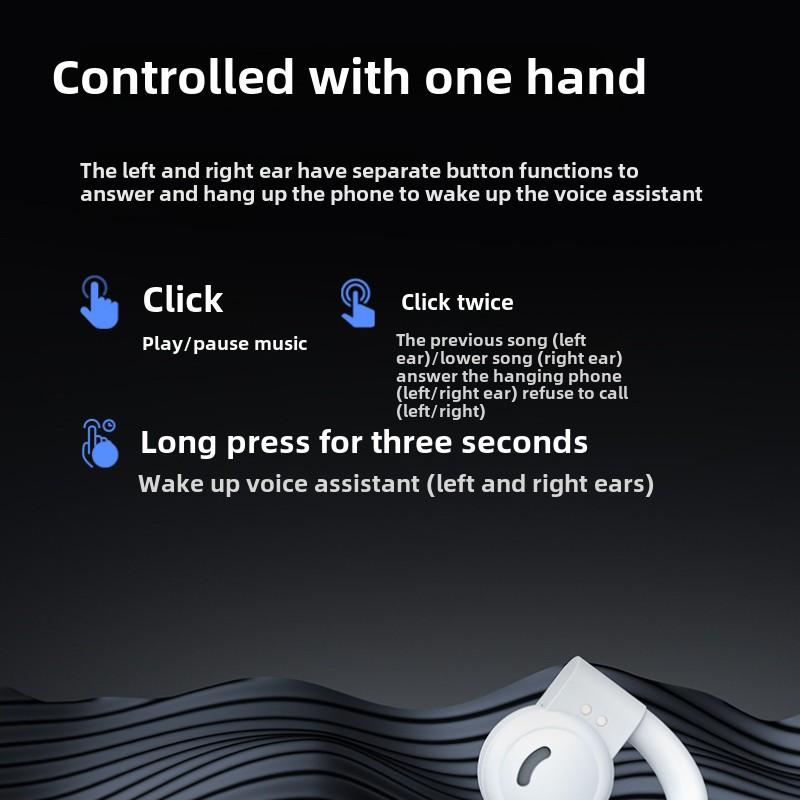 OWS Open Bluetooth Earphones with Earless Sports Earphones Long Life with Digital Display