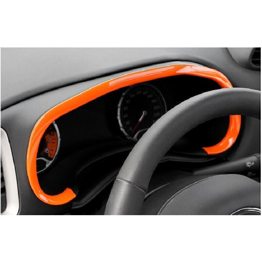 For Jeep Renegade 15-2023 Glossy Orange Dash Speedometer Odometer Frame Trim