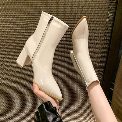 Autumn Women's Heeled Shoes Winter Plus Velvet Chunky Heel Ankle Boots for Women High Heel Dress Casual Women's Chelsea Boots