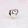 Fibbia di Posizionamento a Forma di Cuore Rosa in Argento Sterling S925 - Accessorio per Gioielli a Clip a Forma di Cuore Fai da Te